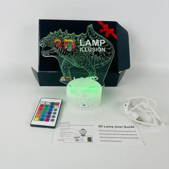 Godzilla Night Light LED 3D Lamp Illusion with Remove Multicolors