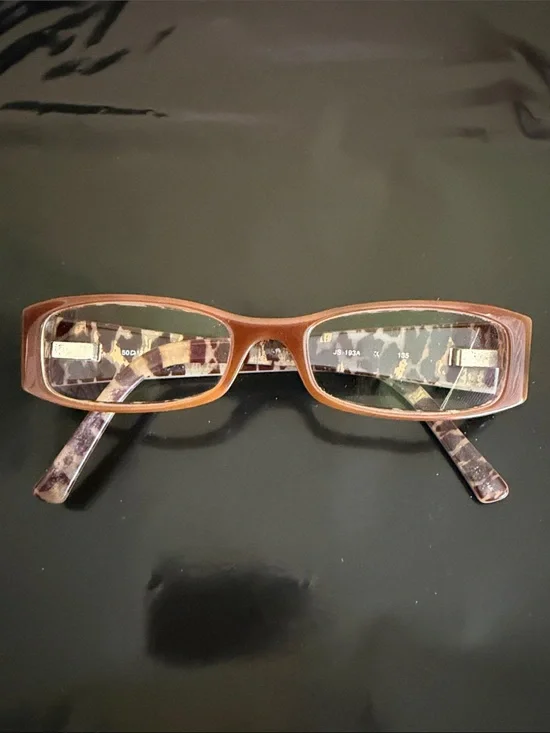 Jill Stuart Brown Rectangular Tortoiseshell Reading Glasses