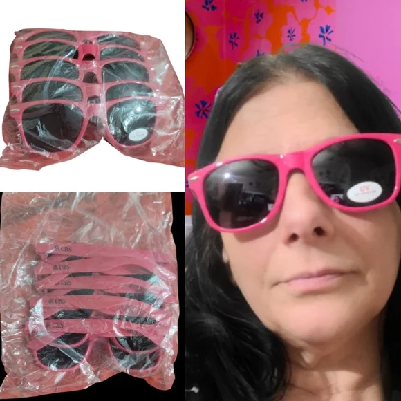 Trendy Pink Sunglasses Pack Of 5 UV protection