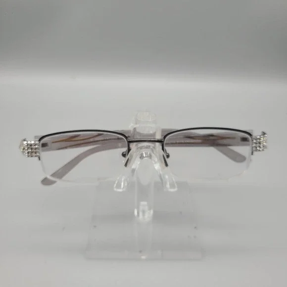 Jimmy Crystal New York Swarovski Reading Glasses JCR257 +2.00 Smoke Gold Black