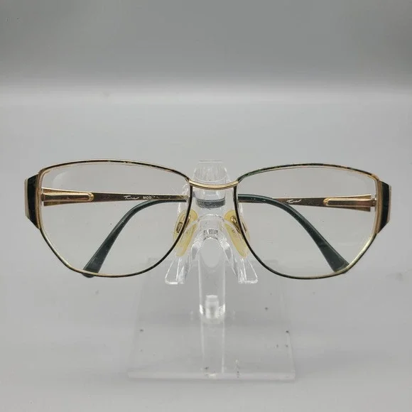 Tura Vintage Gold Green Marbled Eyeglasses Frames MOD 71 56-16 Womens