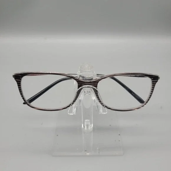 Elle EL13455 Eyeglasses Grey Black Striped Rectangular Frames 51-16-135 BK