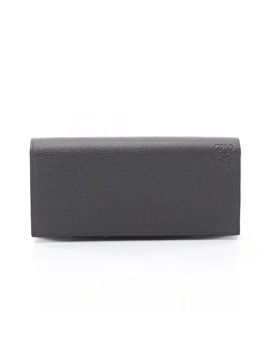 Loewe Bifold Wallet Long Horizontal Gray Leather