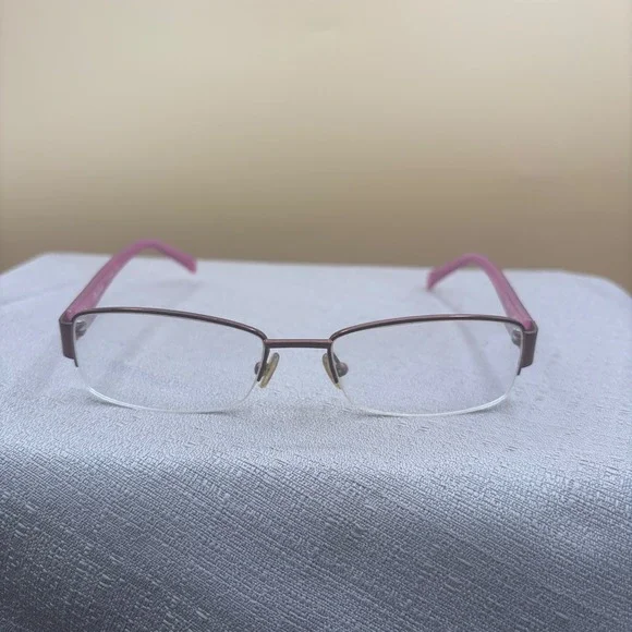 Oleg Cassini OCO 314 Womens Eyeglasses Plum Purple Semi Rimless 53-18-135