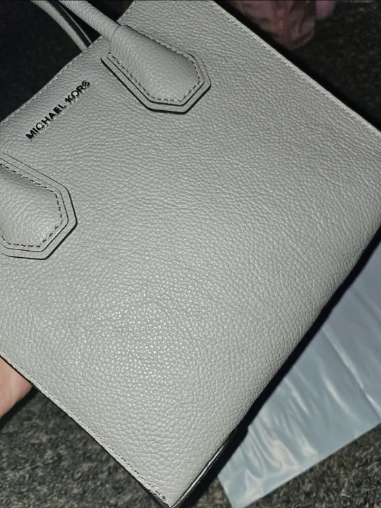 Michael Kors Pebbled Leather Tote in Light Gray