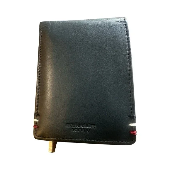 Marie Claire Homme Black Leather Bifold Wallet – Very Good Condition
