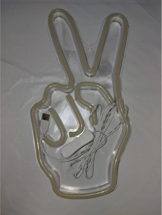 Peace  sign LED light USB cord