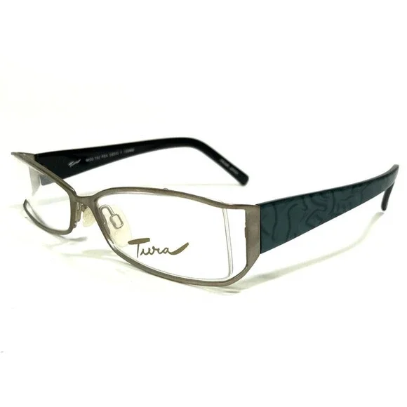 Tura Eyeglasses Frames MOD.152 PEG Black Blue Abstract Gray Semi Rim 53-15-130