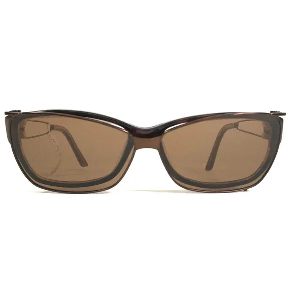 Easyclip Eyeglasses Frames WF EC925 BROWN/OLIVE Blue Frames with Clip On Lenses