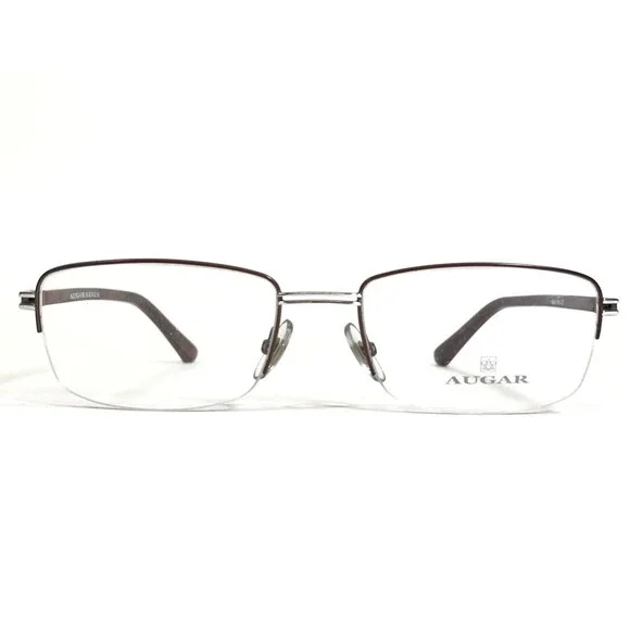 Augar Eyeglasses Frames 195 COL 106 Grey Red 22KT GP Gold Plated 56-18-135