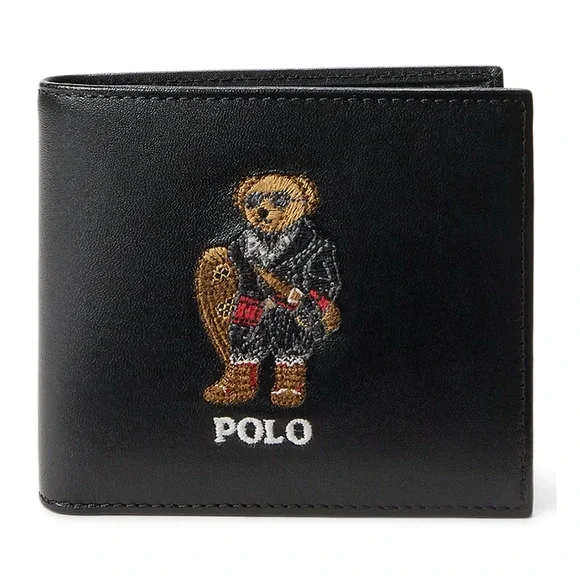 Polo Ralph Lauren Men's Polo Bear Leather Billfold Wallet NWT