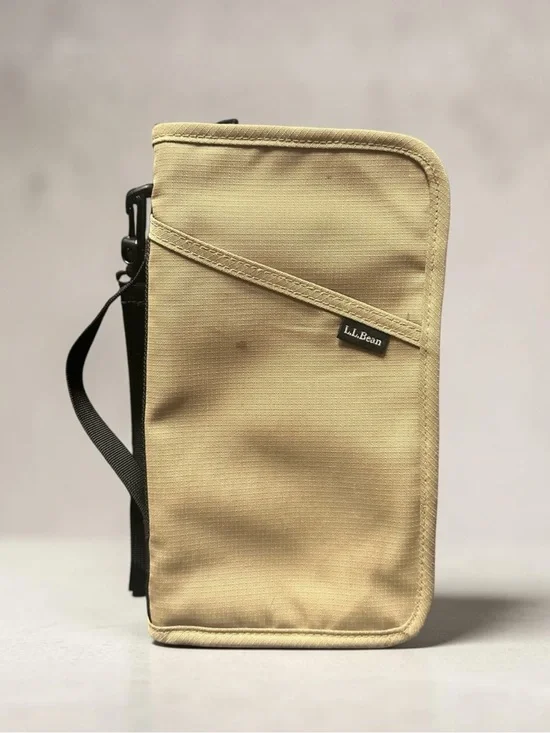 L.L. Bean Tan Nylon Passport ID Card Holder