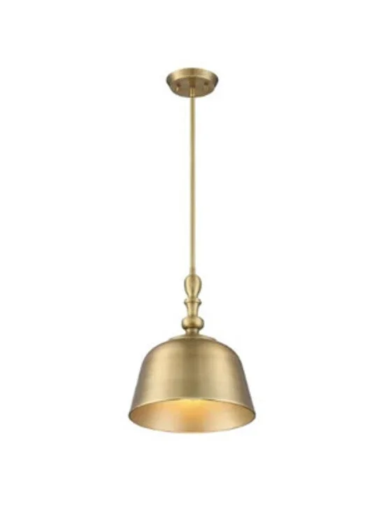Savoy House 1 -Light Warm Brass Transitional Metal Bell Medium Hanging Pendant