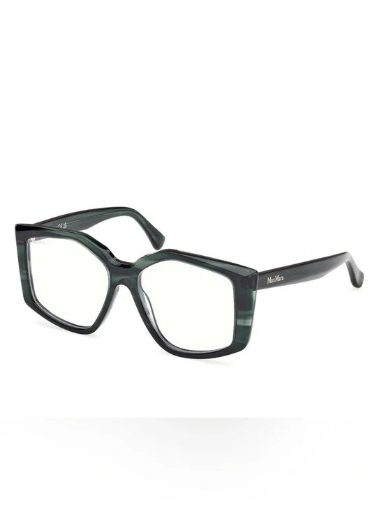 MaxMara Dark Green Tortoiseshell Oversized Square Glasses