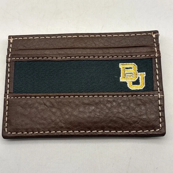 Baylor University brown leather front pocket wallet