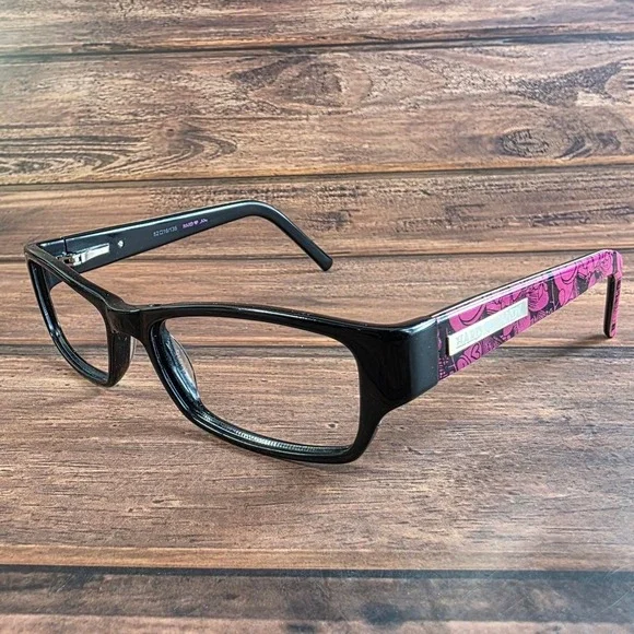 Hard Candy HC 4023-1 Black Pink Floral Rectangular‎ Eyeglass Frames 52-16-135