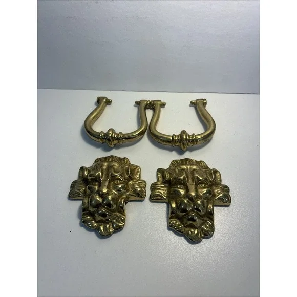 Brass Door Knocker Lion Vintage 33 (5