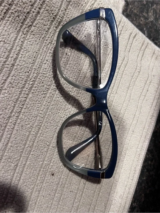 Salvatore Ferragamo Navy and Gray Rectangular Glasses