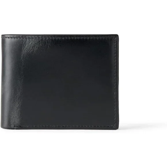 Men's Leather Classic Black Bifold Wallet 8 Card Slip Pockets Design Style