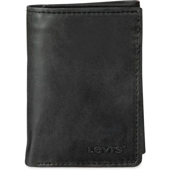 Men's Black Slim Wallet Style Includes Window Credit Card Holder Designed