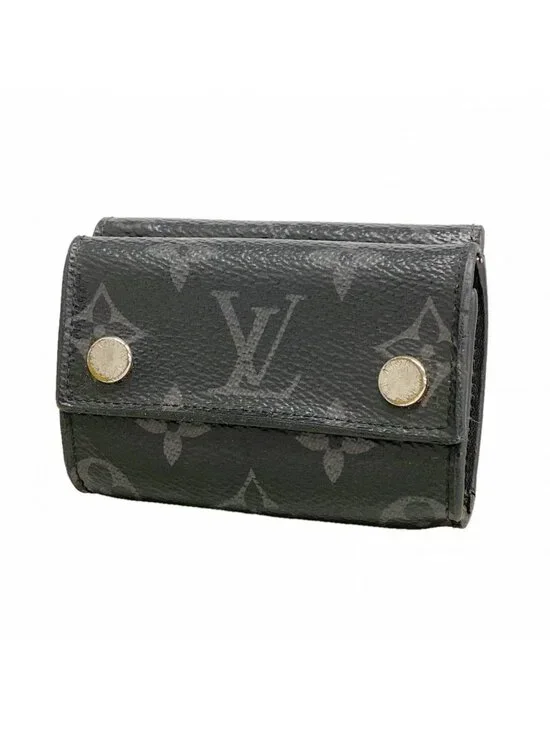 Louis Vuitton Trifold Wallet Monogram Eclipse Discovery Compact Black