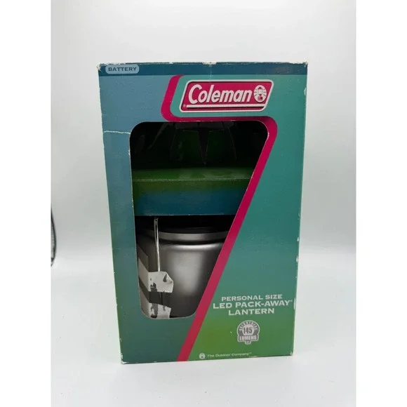 Coleman Personal Size LED Pack-Away Lantern 145 Lumens Silver Black 4D Battery