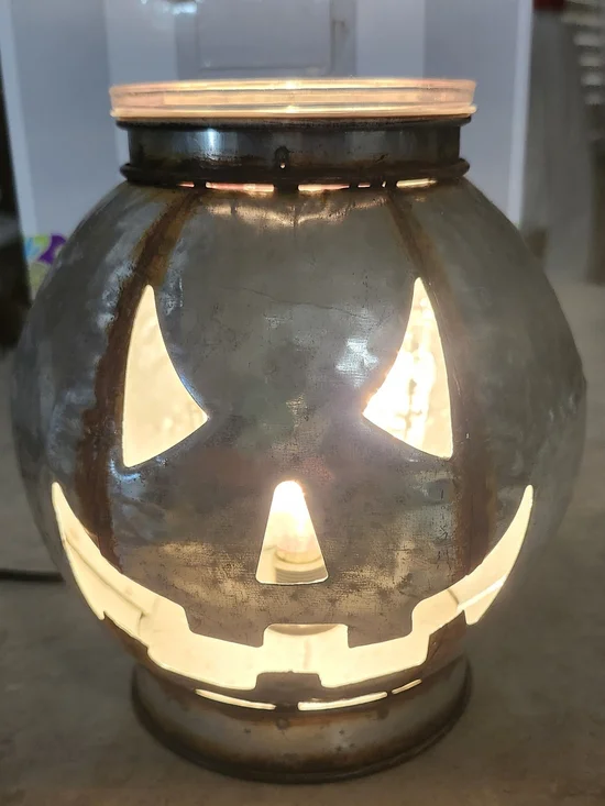Scentsy Galvanized Metal Jack-O'-Lantern wax warmer
