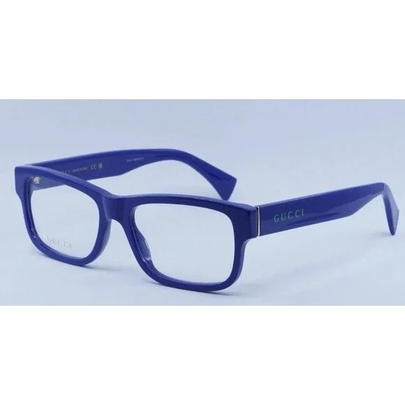 GUCCI GG1141O 002 Blue  Gold Trim 56mm Eyeglass Frames  /Sunglass Frames Only
