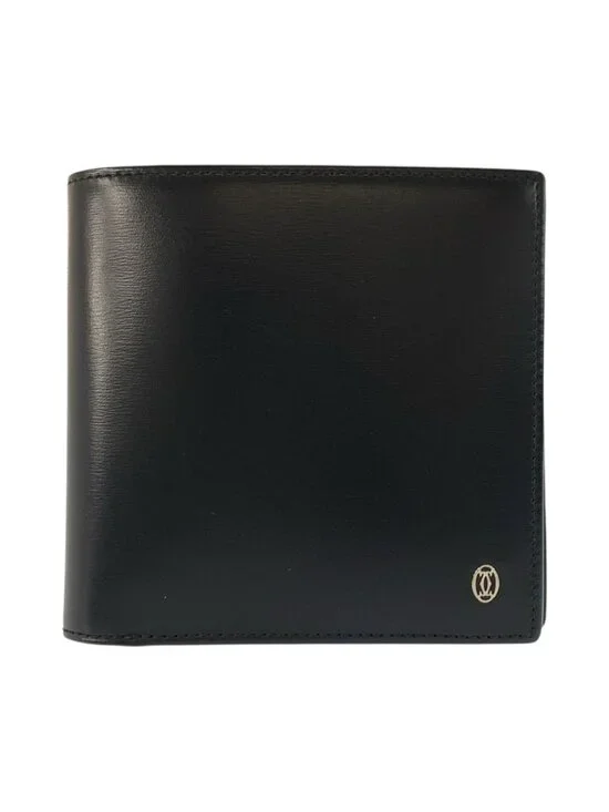 Cartier Pasha Black Silver Leather Compact Wallet