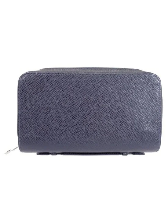 Louis Vuitton Zippy XL Taiga Line Wallet Leather Navy Blue Marine Mini