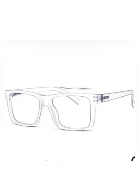 Square Clear Modern Reading Glasses Spring Hinges Unisex Transparent Readers 2.0