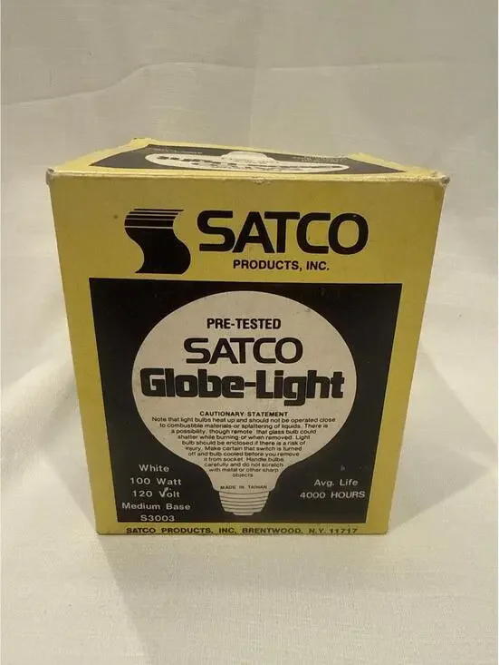SATCO Globe-Light Contemporary Decor Bulb 100W 120V Medium Base White S3003