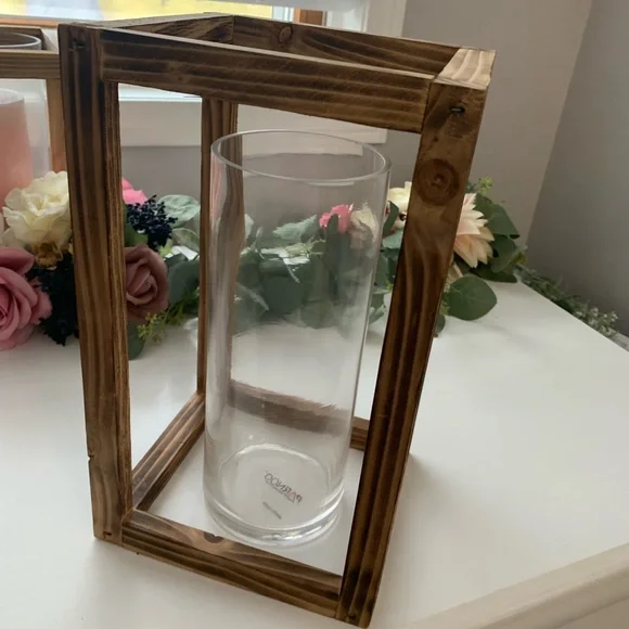 Minimalist Cedar Lantern With Glass Votive