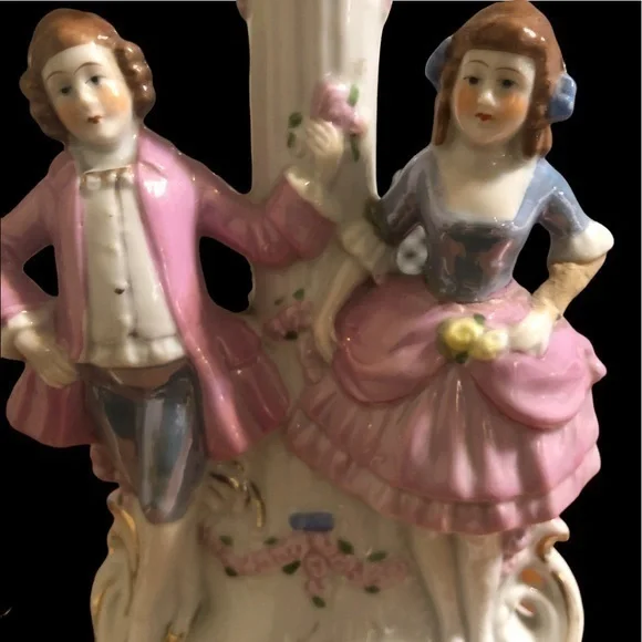 Germany lamp porcelain and with a courting couple