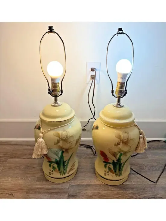 Vintage Ginger Jar Table Lamps Set of 2