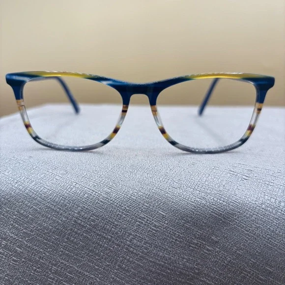 Di Valdi DV08025 Blue Tortoise Cat Eye Eyeglass Frames Handmade 54-16-145 NWOT