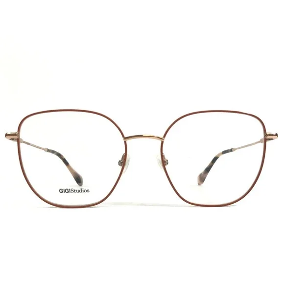 Gigi Studios Eyeglasses Frames LUZIA 64910/6 Brown Rose Gold Cat Eye 54-18-145
