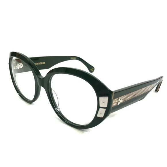 Alfred Kerbs Eyeglasses Frames AURORA GR Green Silver Round Full Rim 54-19-140