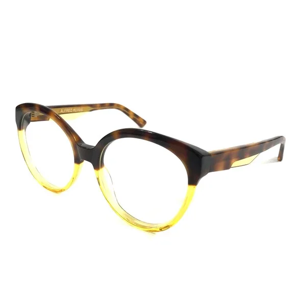 Alfred Kerbs Eyeglasses Frames ANDREA YW Yellow Brown Tortoise 53-18-145