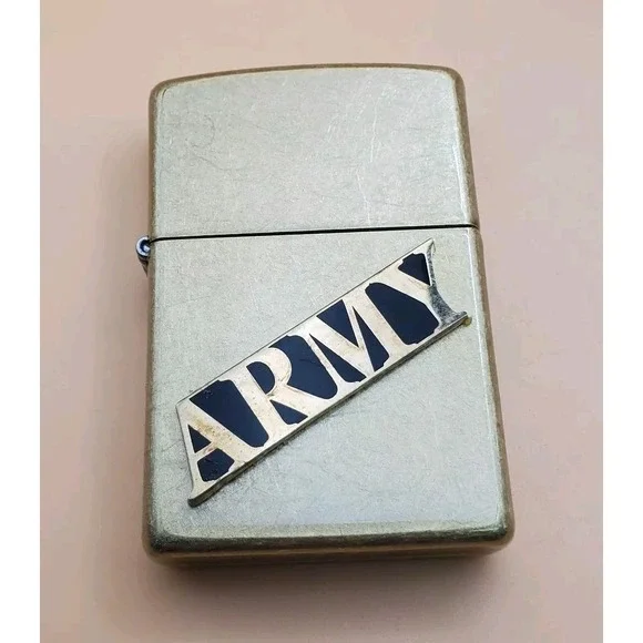 Zippo Lighter With An Army Medallion Street Brass