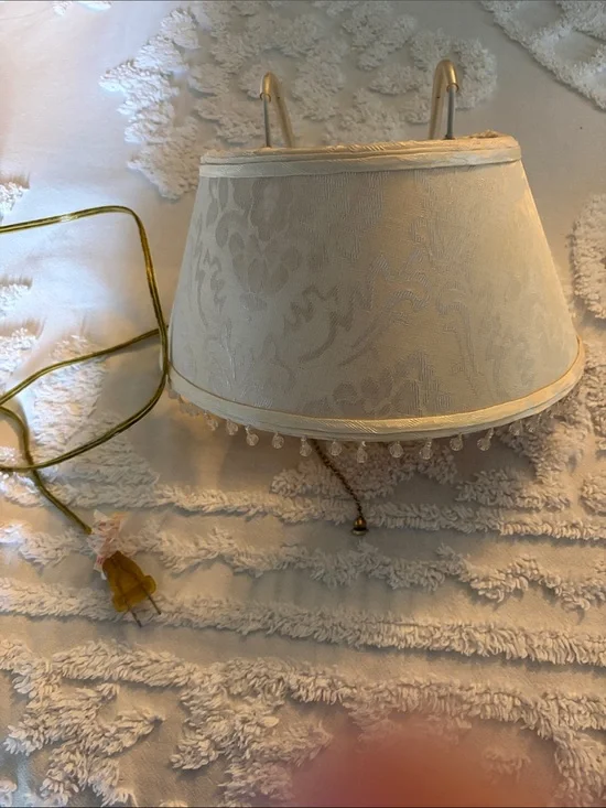 Elegant Cream Beaded Over The Headboard Lamp Shade