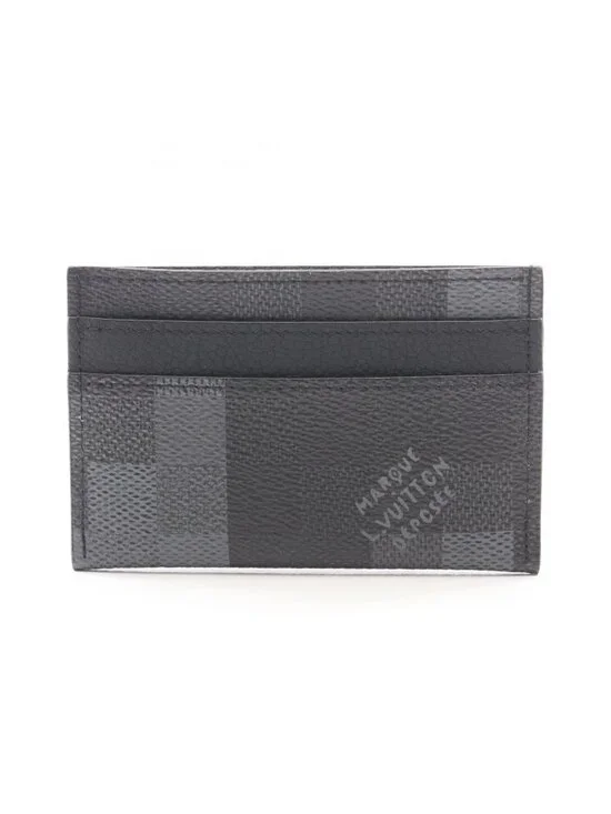 Louis Vuitton Card Case Holder Double Damoflage Leather
