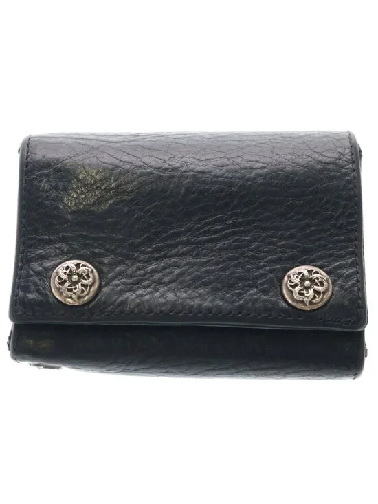 Chrome Hearts Celtic Button Leather Wallet Black