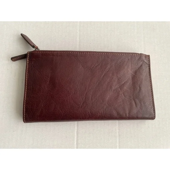 Jack Georges Brown Leather Men's/Women's Travel Wallet Clutch