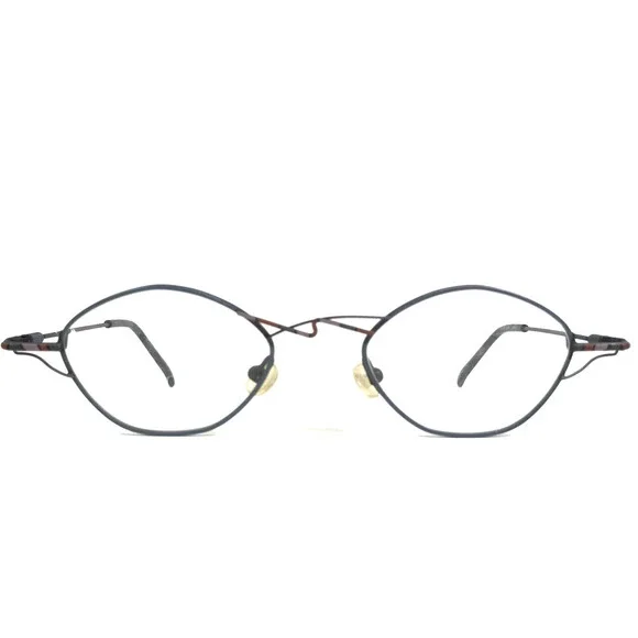 Vintage Opdo Eyeglasses Frames 1510-2 Blue Oval Wire Rim Modern MCM 48-20-133