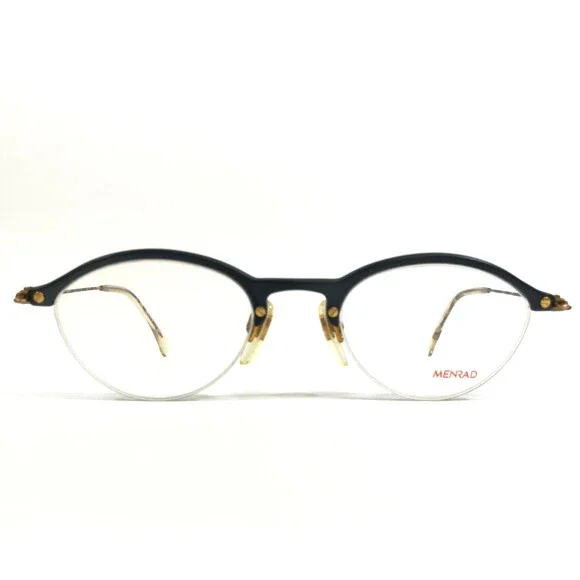 Vintage Menrad Eyeglasses Frames 1453 310 Blue Tortoise Oval Half Rim 47-20-140