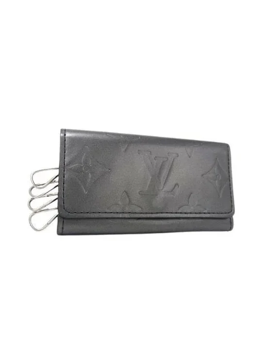 Louis Vuitton Key Case Monogram Matte Multicles 4 Noir Calf Leather Quadruple
