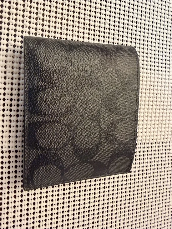 Coach Black Leather ID Bifold Wallet