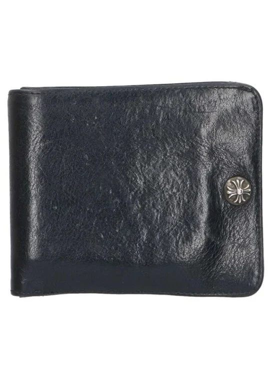 Chrome Hearts 1 Snap Cross Ball Button Leather Wallet