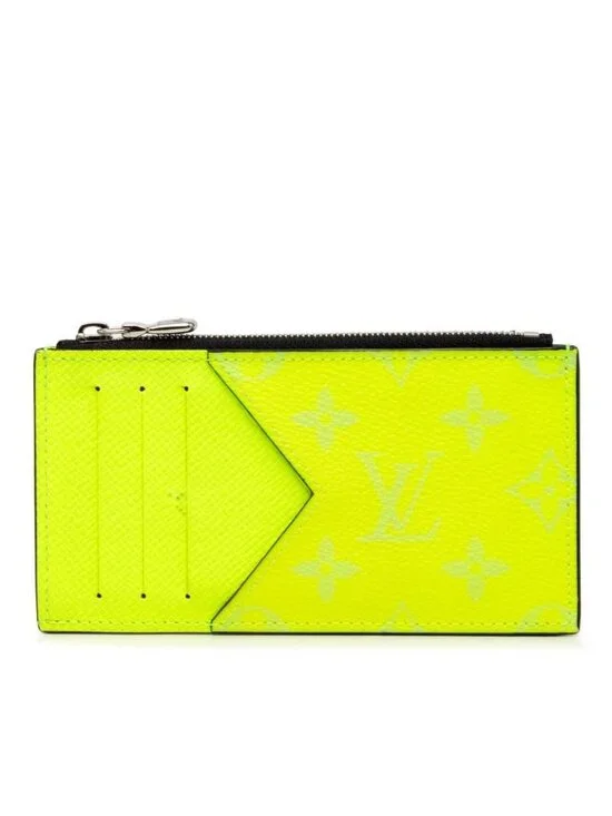 Louis Vuitton Monogram Fragment Case Coin Yellow Taigarama